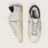 Super-Star da donna con stella in pelle scamosciata e linguetta blu sul tallone