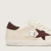 Super-Star da donna con stella in pelle scamosciata e linguetta sul tallone con cristalli Swarovski