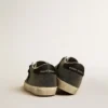 Super-Star da donna in cristalli Swarovski neri con stella in pelle scamosciata nera