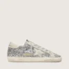 Super-Star da donna in glitter argento con stella in pelle scamosciata grigio ghiaccio