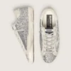 Super-Star da donna in glitter argento con stella in pelle scamosciata grigio ghiaccio