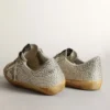 Super-Star da donna in nabuk bianco invecchiato con cristalli Swarovski