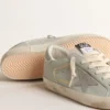 Super-Star da donna in nappa azzurro chiaro con stella in pelle grigia e linguetta sul tallone