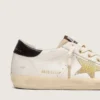 Super-Star da donna in pelle bianca con stella Swarovski dorata