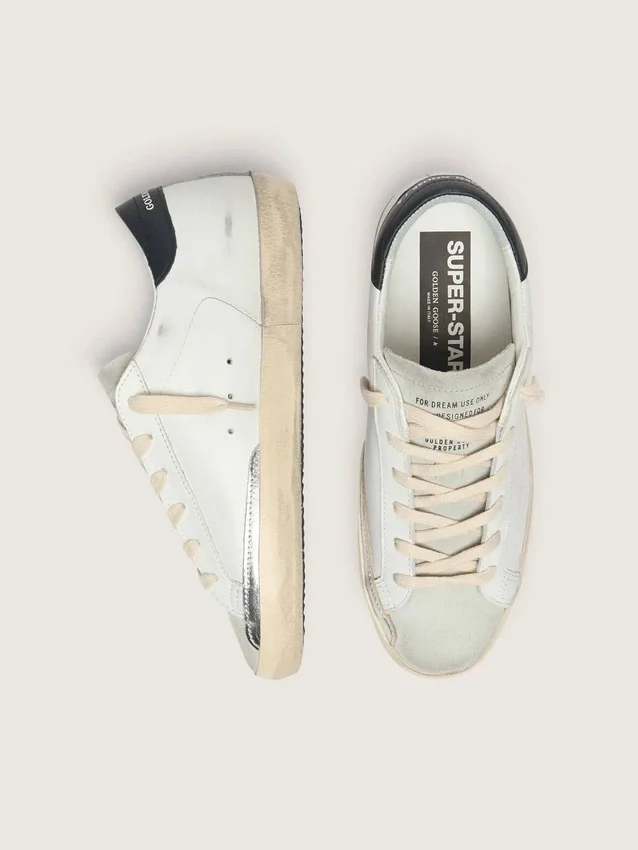 Super-Star da donna in pelle bianca con stella traforata