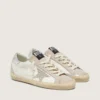 Super-Star da donna in pelle bianca e rosa cipria con stella in cristallo Swarovski argento