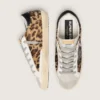 Super-Star da donna in pelle con stampa leopardata