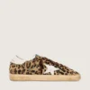 Super-Star da donna in pelle di pony con stampa leopardata, stella in pelle e linguetta sul tacco
