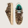 Super-Star da donna in pelle di pony con stampa leopardata, stella in pelle e linguetta sul tacco