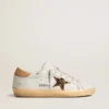 Super-Star da donna in pelle nappa con stella in pelle di pony e linguetta sul tallone in pelle scamosciata