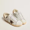 Super-Star da donna in pelle nappa con stella in pelle di pony e linguetta sul tallone in pelle scamosciata