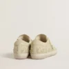 Super-Star da donna in pelle scamosciata beige con perle e cristalli Swarovski