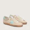 Super-Star da donna in pelle scamosciata beige con stella verde acqua