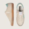 Super-Star da donna in pelle scamosciata beige con stella verde acqua