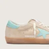 Super-Star da donna in pelle scamosciata beige con stella verde acqua