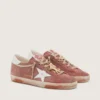 Super-Star da uomo in pelle scamosciata color ruggine con stella in pelle metallizzata platino