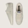 Super-Star da donna in pelle scamosciata grigio chiaro con stella in pelle bianca