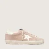Super-Star da donna in pelle scamosciata rosa cipria con stella bianca
