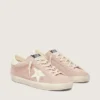 Super-Star da donna in pelle scamosciata rosa cipria con stella bianca