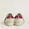 Super-Star da uomo con stella in pelle rossa e inserti in pelle scamosciata beige