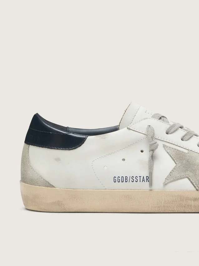 Super-Star da uomo con stella in pelle scamosciata e linguetta sul tallone blu