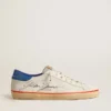 Super-Star da uomo con stella traforata e linguetta sul tallone in pelle scamosciata blu