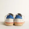 Super-Star da uomo con stella traforata e linguetta sul tallone in pelle scamosciata blu