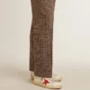 Super-Star da uomo in nappa con stella rossa e linguetta sul tallone in pelle color crema