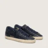 Super-Star da uomo in pelle blu navy con stella in pelle tono su tono
