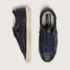 Super-Star da uomo in pelle blu navy con stella in pelle tono su tono