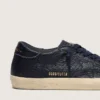 Super-Star da uomo in pelle blu navy con stella in pelle tono su tono