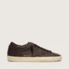 Super-Star da uomo in pelle marrone scuro con stella in pelle tono su tono