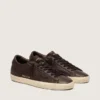 Super-Star da uomo in pelle marrone scuro con stella in pelle tono su tono