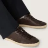 Super-Star da uomo in pelle marrone scuro con stella in pelle tono su tono