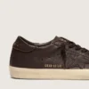 Super-Star da uomo in pelle marrone scuro con stella in pelle tono su tono