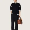 Super-Star da uomo in pelle marrone scuro con stella in pelle tono su tono