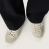 Super-Star da uomo in pelle scamosciata grigio chiaro con stella in pelle bianca
