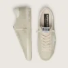 Super-Star da uomo in pelle scamosciata grigio chiaro con stella in pelle bianca