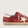 Super-Star da uomo in pelle scamosciata rossa con stella in pelle color crema