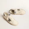 Super-Star in nappa con stella e linguetta sul tallone in pelle scamosciata grigia