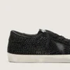 Super-Star in pelle scamosciata nera con cristalli Swarovski e stella in pelle scamosciata nera