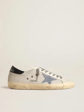 Super-Star in rete argento chiaro con stella in pelle scamosciata azzurra