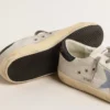 Super-Star in rete argento chiaro con stella in pelle scamosciata azzurra