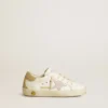 Super-Star Junior con stella in pelle lilla e linguetta sul tallone glitterata