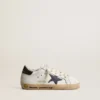 Super-Star Junior in nappa con stella stampata e linguetta sul tallone nera