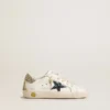Super-Star Junior in pelle con stella glitterata e linguetta sul tallone