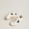 Super-Star Junior in pelle con stella glitterata e linguetta sul tallone