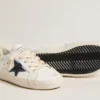 Super-Star Junior in pelle con stella glitterata e linguetta sul tallone