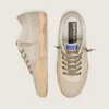 Super-Star LAB da donna in rete con stella in pelle scamosciata beige