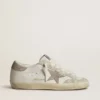 Super-Star LTD da donna con stella e linguetta sul tallone in pelle scamosciata beige e ricami floreali